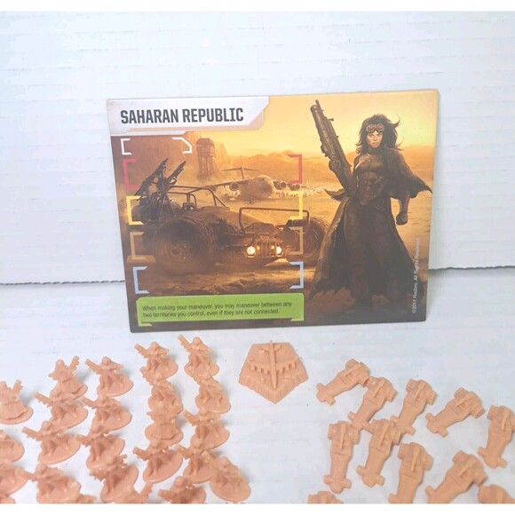 RISK Legacy Tan Saharan Republic Troop Army Replacement Pieces & Faction Card - Picture 4 of 5